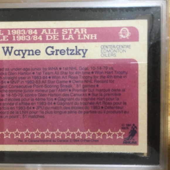 1984/85 O-PEE-CHEE NHL HOCKEY CARD #208 WAYNE GRETZKY ALL STAR KSA 7.5 NM+ - Picture 6 of 6